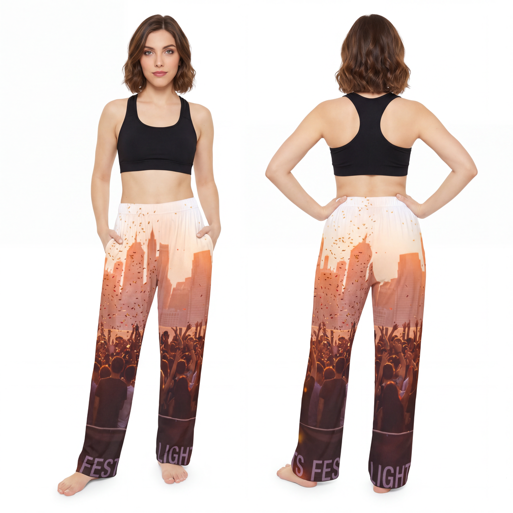 Women's Pajama Pants - City Lights | Echovira Gallery