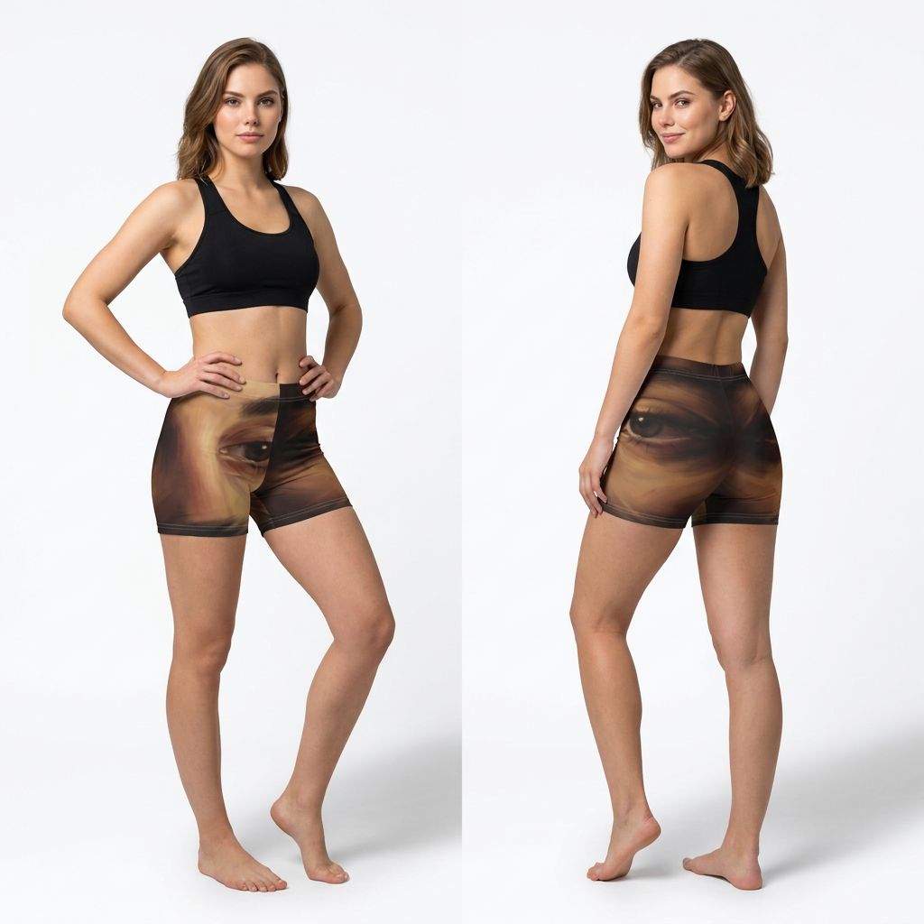 Women's Shorts with Chiaroscuro Portrait