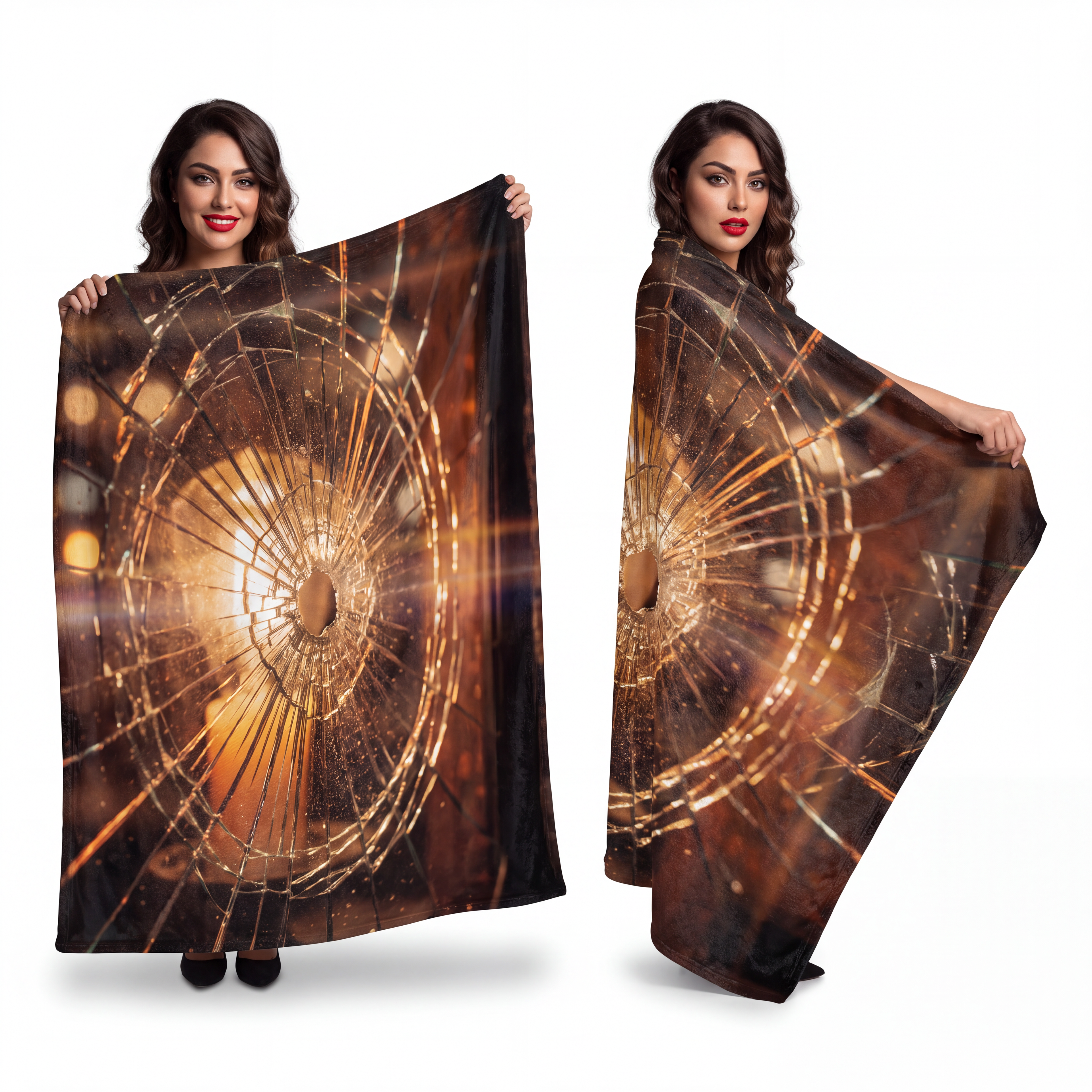 Velveteen Microfiber Blanket - Shattered Glass Glow Art... |...