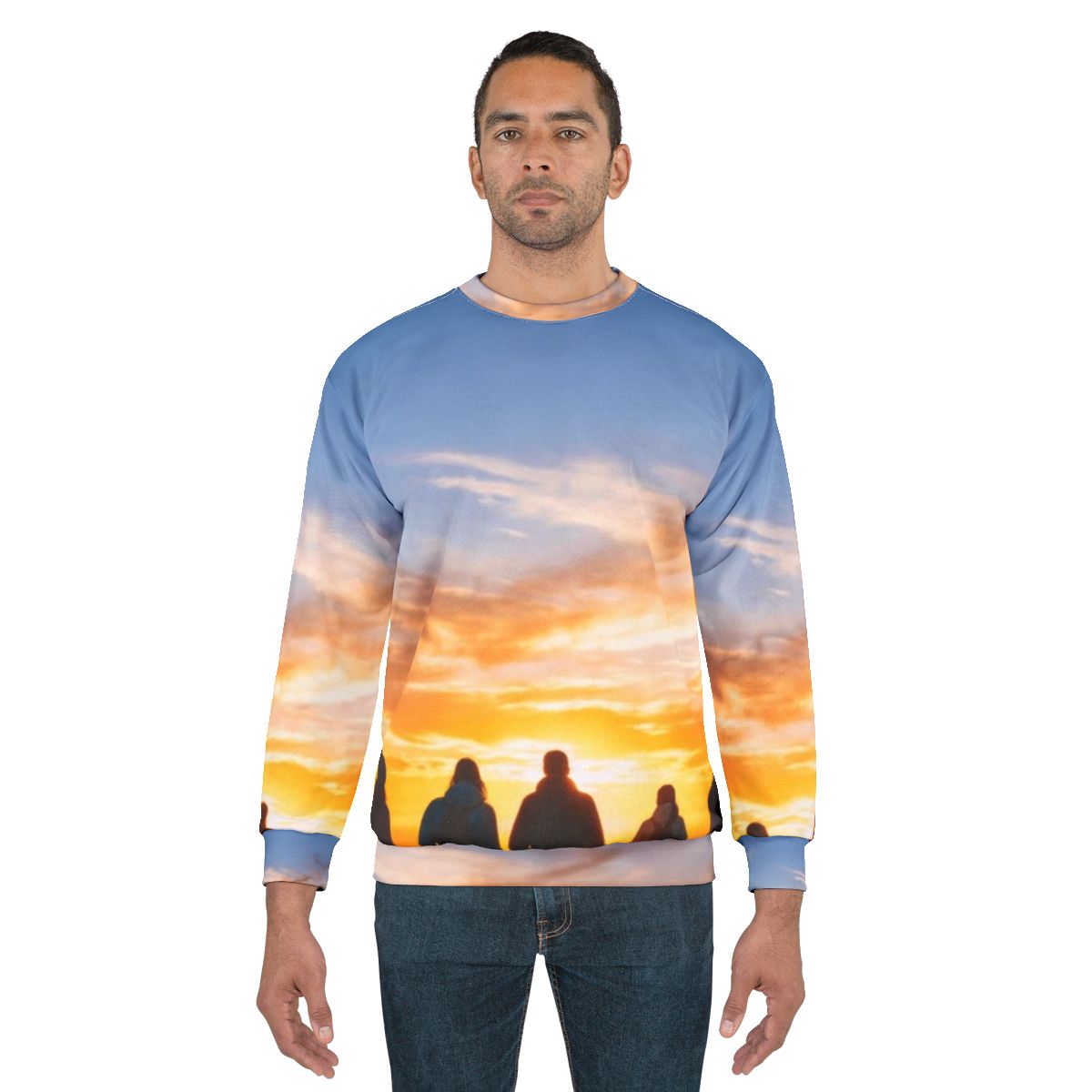 Men's Sweatshirt - Sunset Mountain Ridge | Echovira Gallery