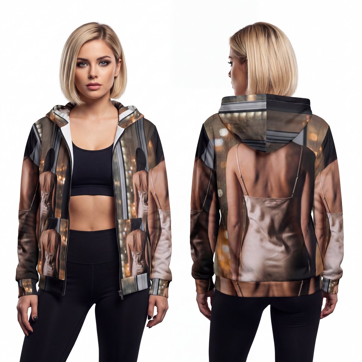 Unisex Zip Hoodie - Rainscape Nightscape | Echovira Gallery
