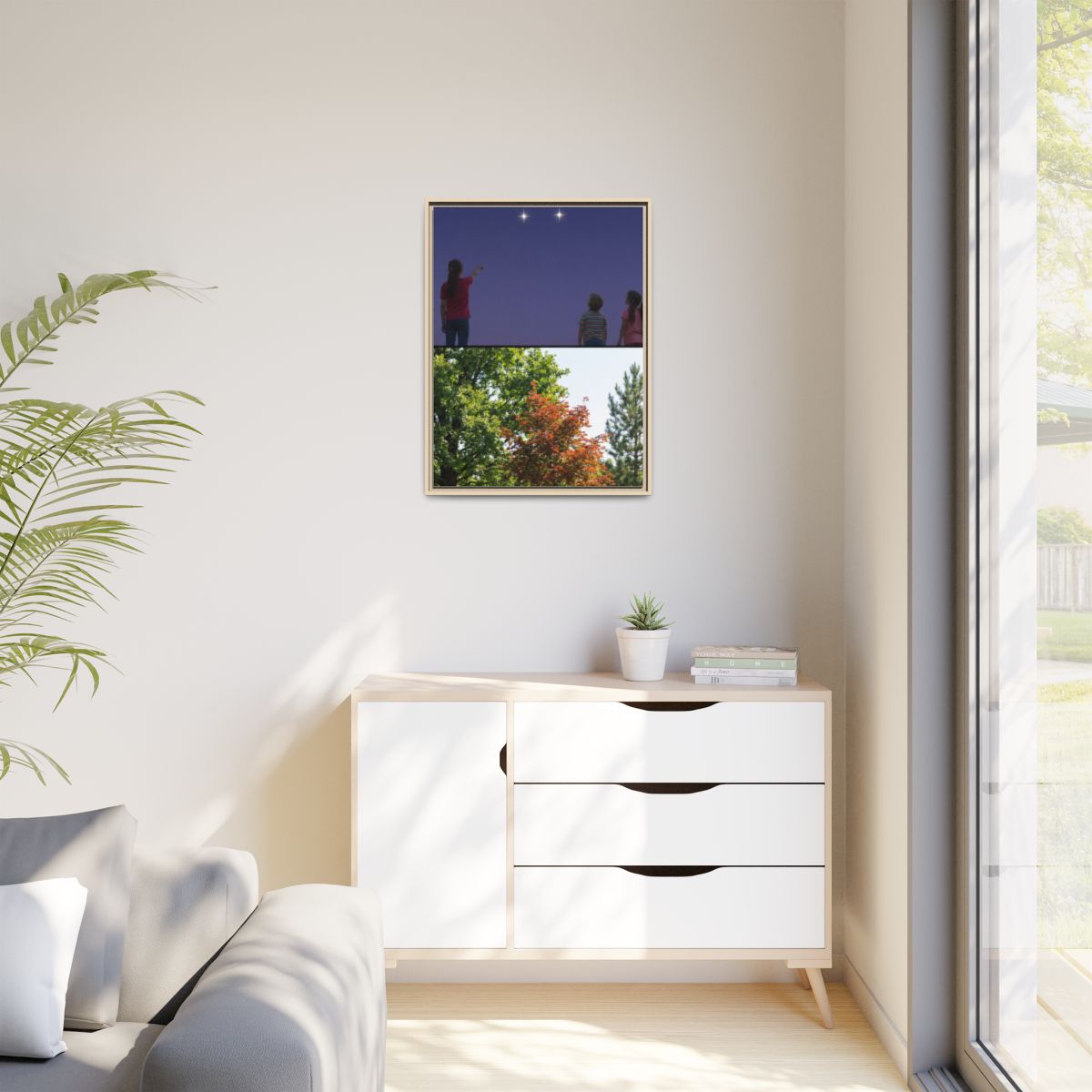 Matte Canvas, Framed - Stardust & Forest Discovery — Natural...