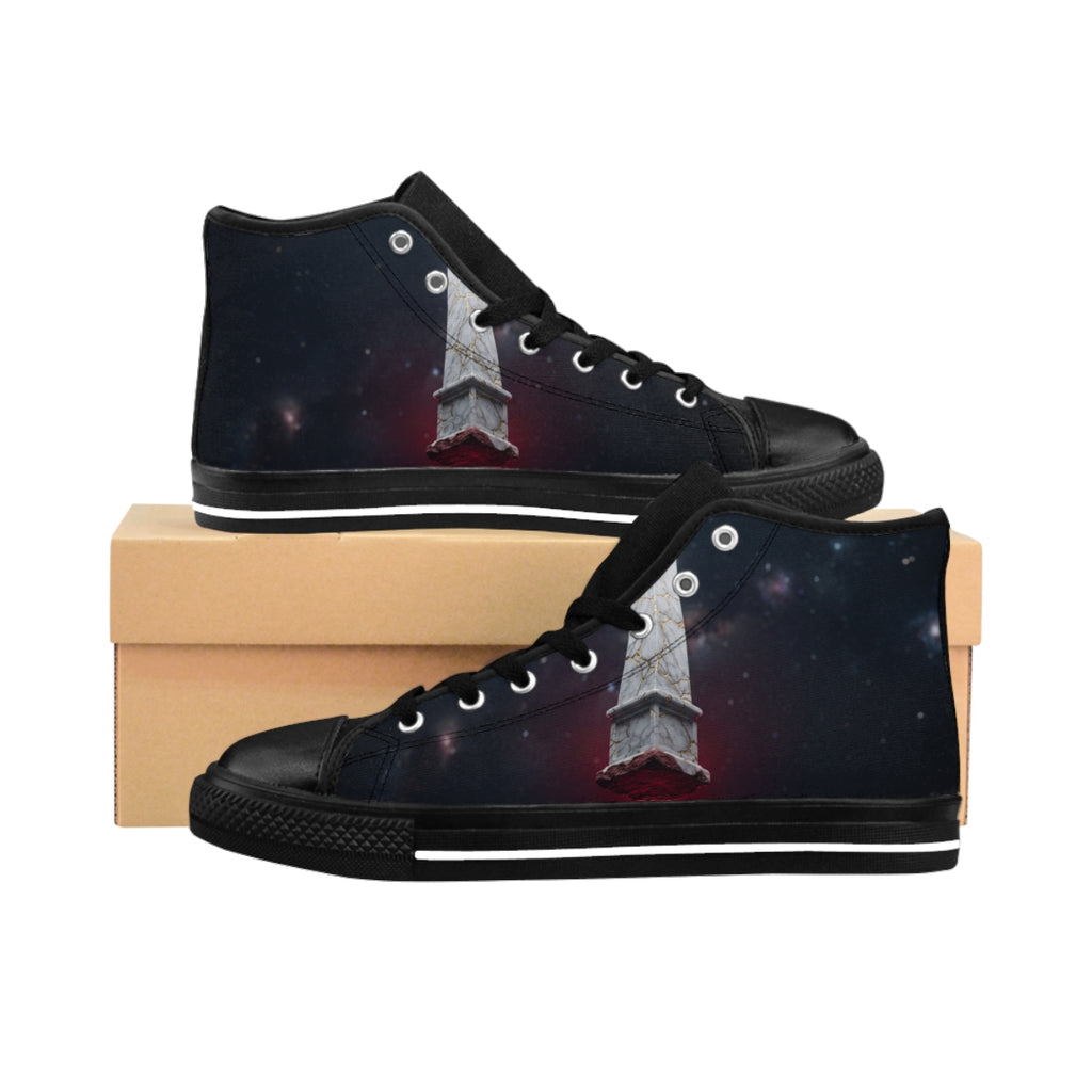 Women's Classic Sneakers with Marble Obelisk Art