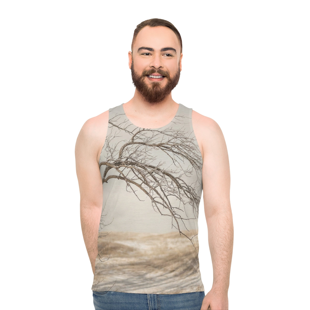 Men's Unisex Tank Top - Silent Branches Winter Landscape Art...