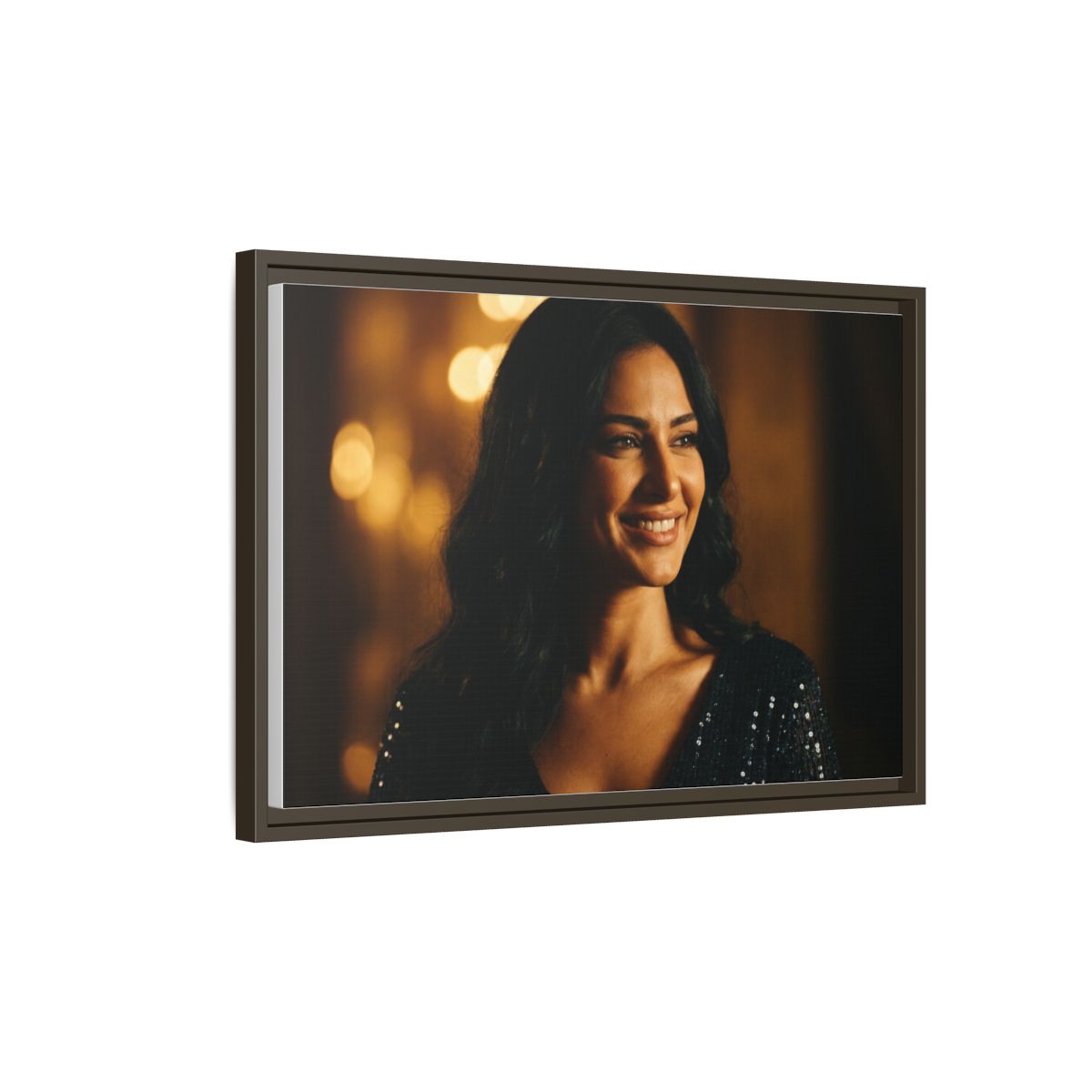 Framed Canvas Art - Golden Glamour — Espresso / 1.25"