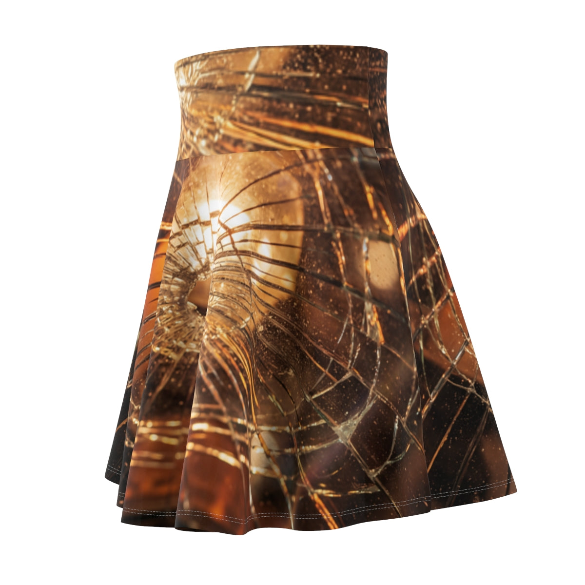 Women's Skater Skirt - Fractured Warmth - Moody Shattered......