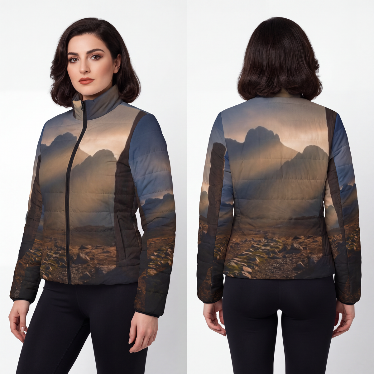 Women's Puffer Jacket - Mystic Monolith Ancient Persian... |...