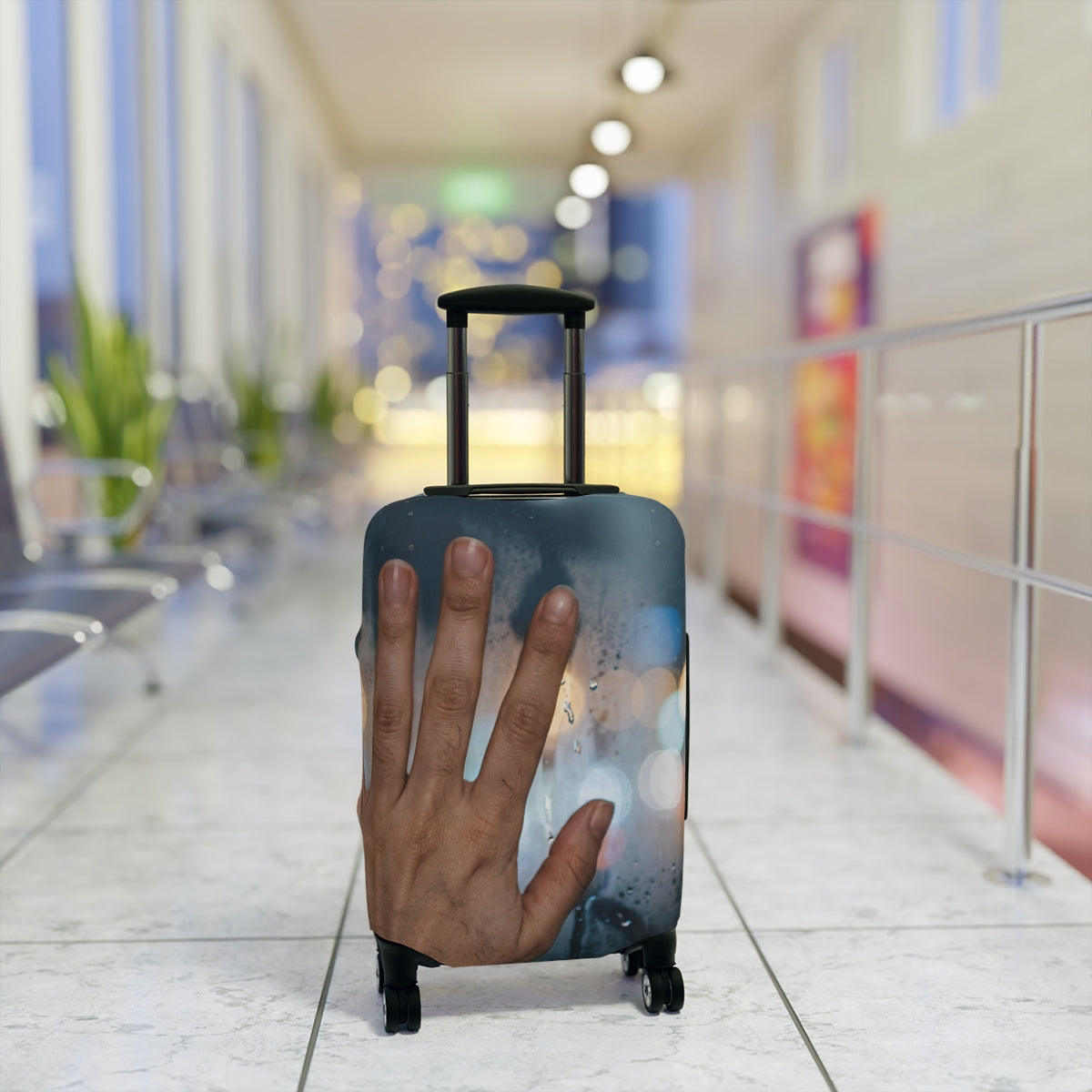 Rainy City Window Luggage Cover