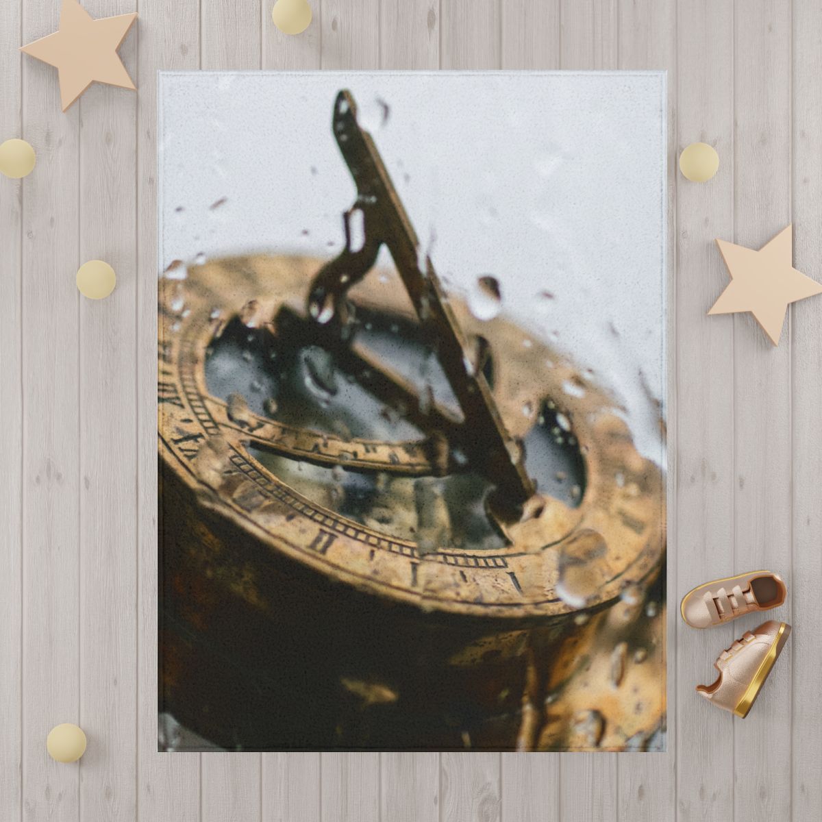 Antique Brass Sundial Toddler Blanket
