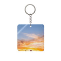 Square Keychain - Sunset Mountain Trail | Echovira Gallery