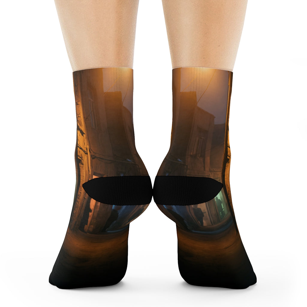 Crew Socks - Shadowed Alleyway Mystery Art Print | Echovira...