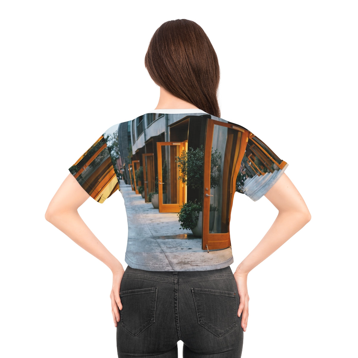 Crop Tee - Twilight Promenade Urban Chic | Echovira Gallery