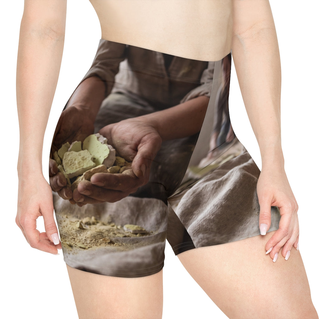 Women's Biker Shorts - Earth Minerals | Echovira Gallery