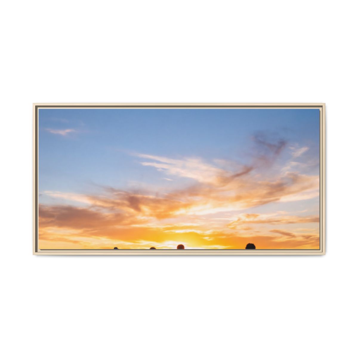 Framed Canvas - Sunset Silhouette — Natural / 1.25"