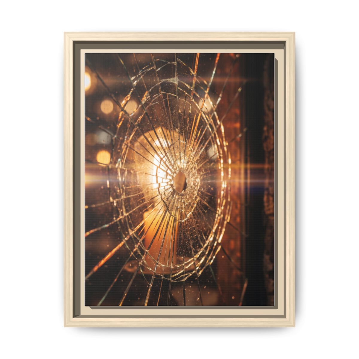 Framed Matte Canvas - Shattered Glass