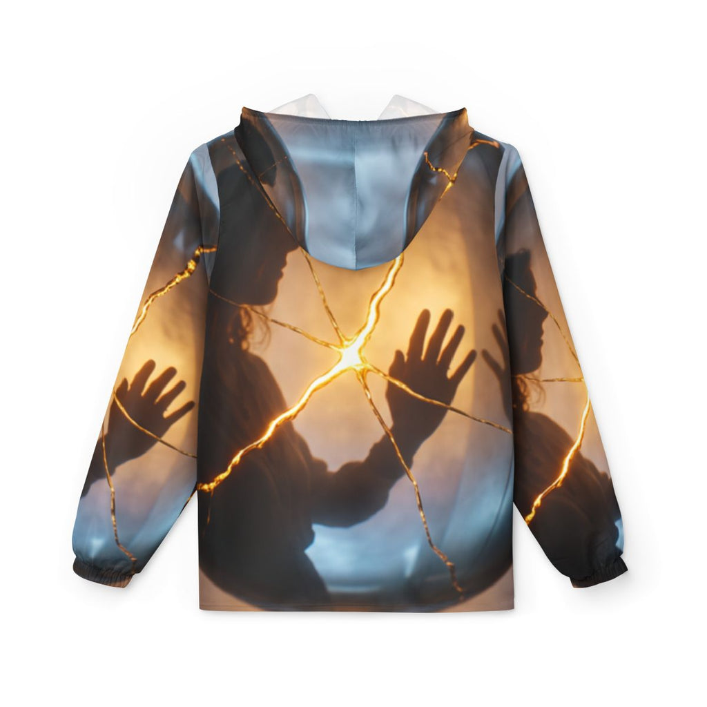 Unisex Windbreaker Jacket - Golden Kintsugi Sphere Canvas......