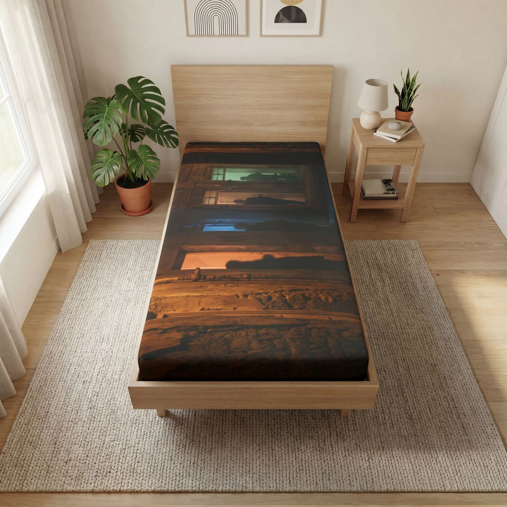 Fitted Sheet - Shadowed Alleyway Mystery Art Print |...