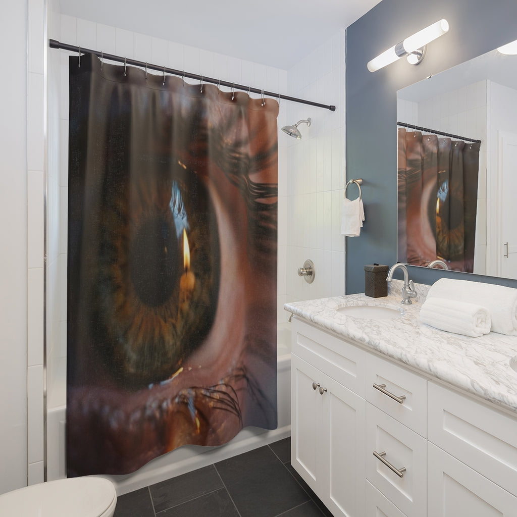 Shower Curtains - Amber Iris Reflection Fine Art Print |...