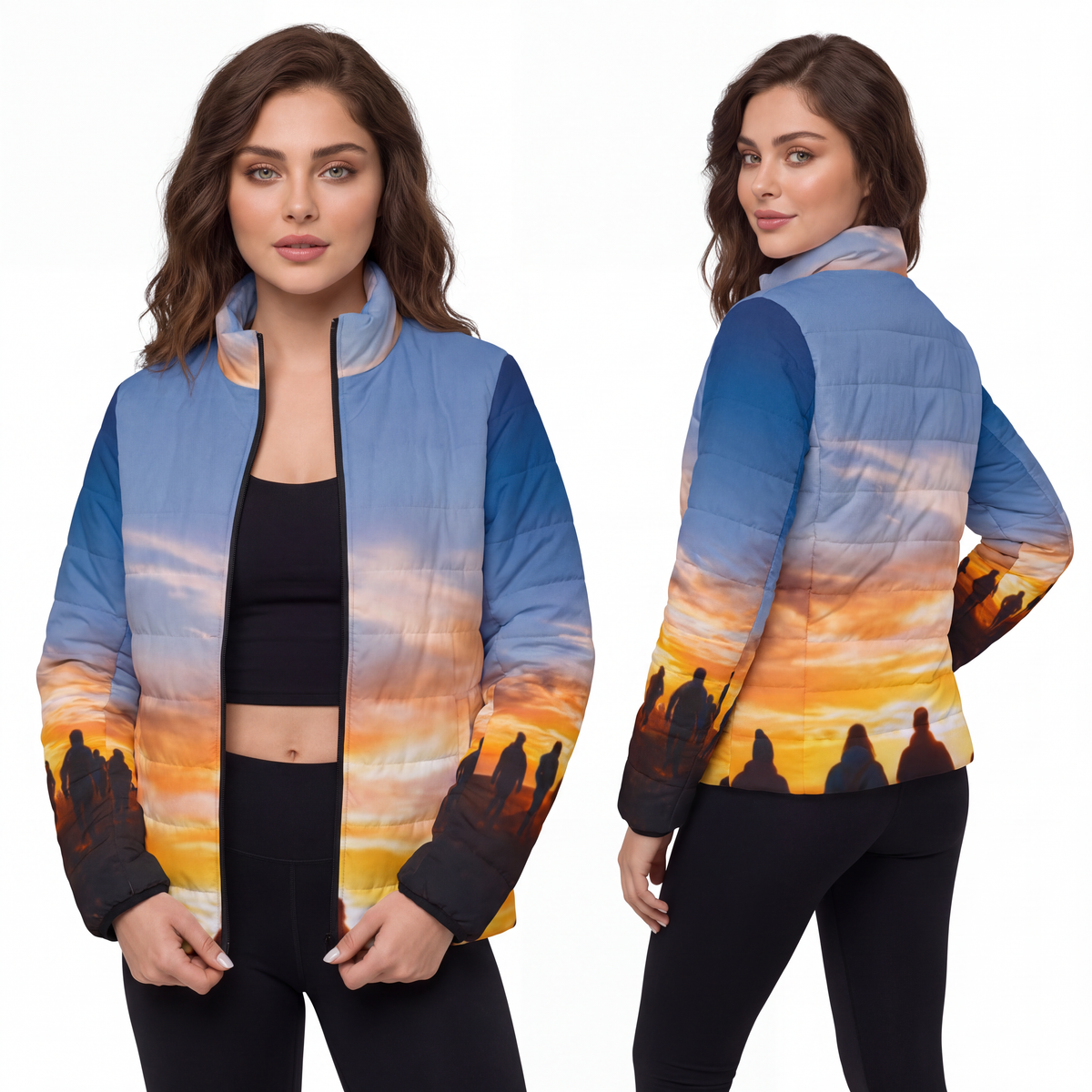 Women's Puffer Jacket - Sunset Ridge | Echovira Gallery