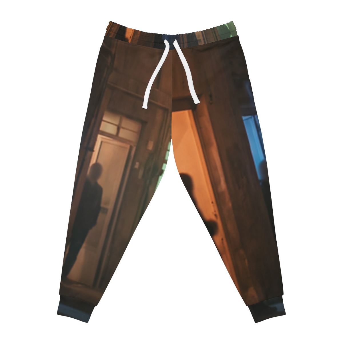 Men's Athletic Joggers - Nocturnal Alleyway Misty Street Art...