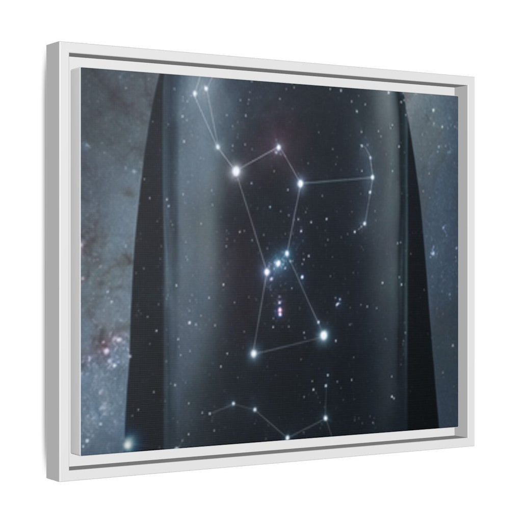 Framed Matte Canvas - Cosmic Sentinel — White / 1.25" (10×8, 12×9, 14×11, 16×12, 20×10, 18×12, 20×16, 24×16, 24×18, 36×12, 24×20, 32×16, 30×20, 30×24, 32×24, 48×16, 36×24, 48×24, 40×30, 60×20, 48×32, 60×30 & 60×40)