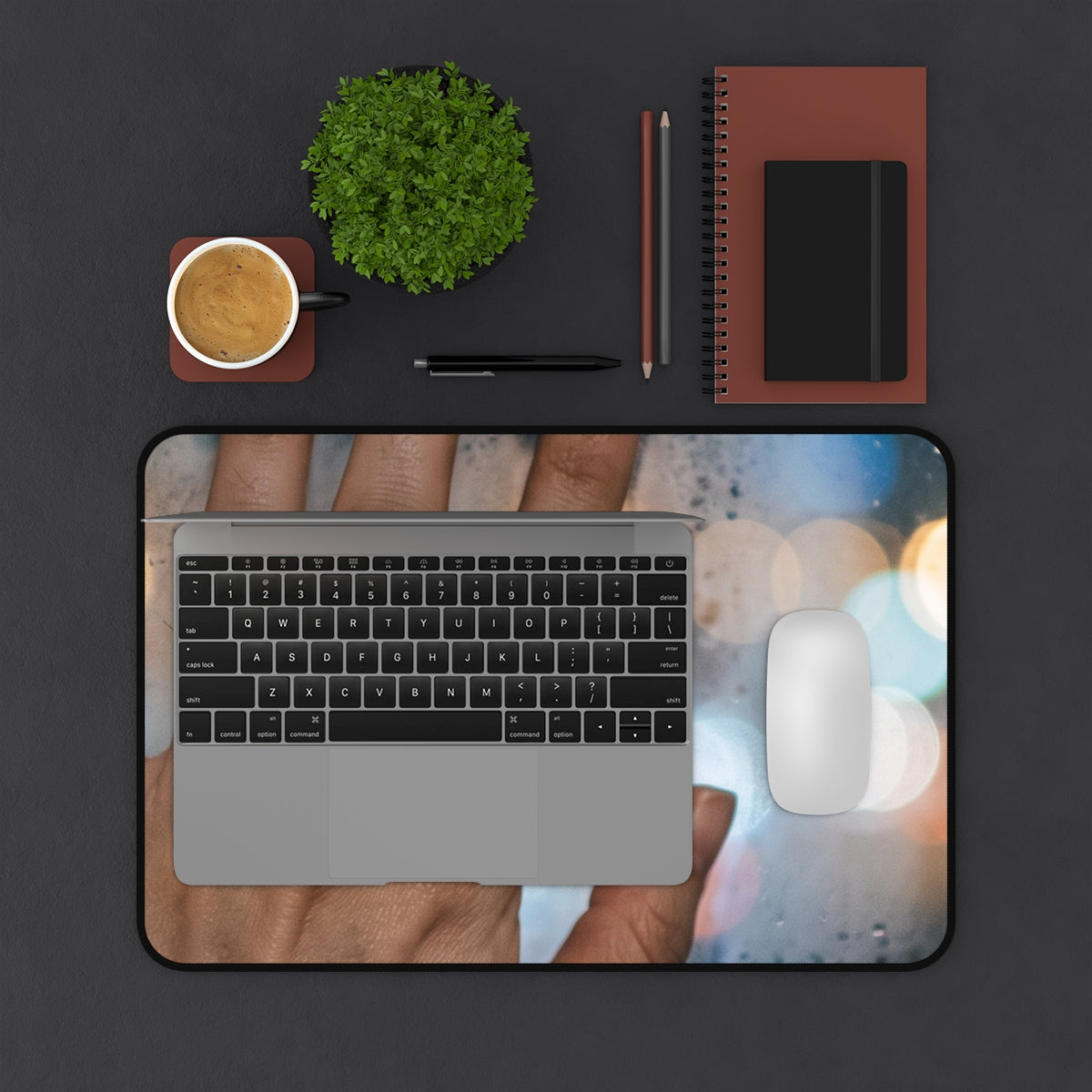 Rainy City Window Desk Mat