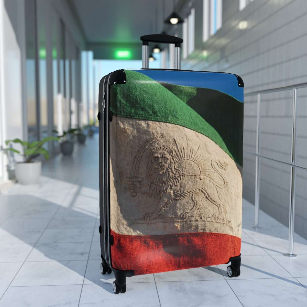 Suitcase - Vintage Persian Lion & Sun | Echovira Gallery