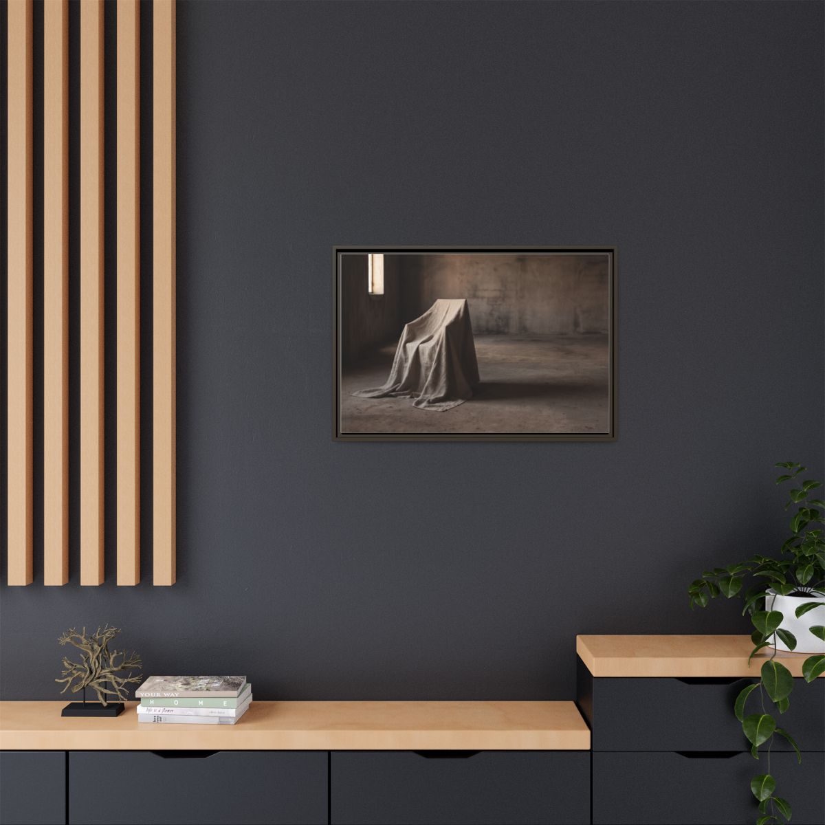 Matte Canvas, Framed - Wabi-Sabi Room — Espresso / 1.25"