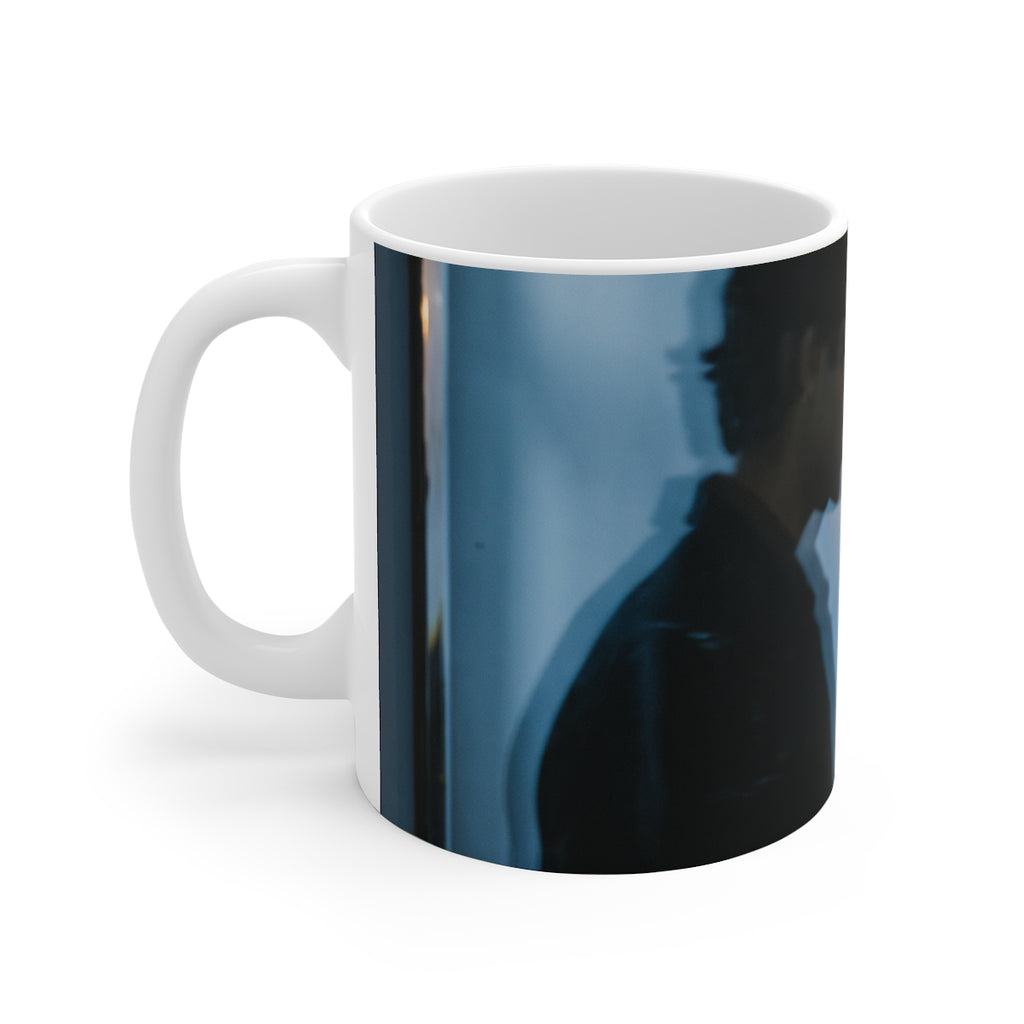 Midnight Candlelight White Mug - Cozy Morning Glow |...