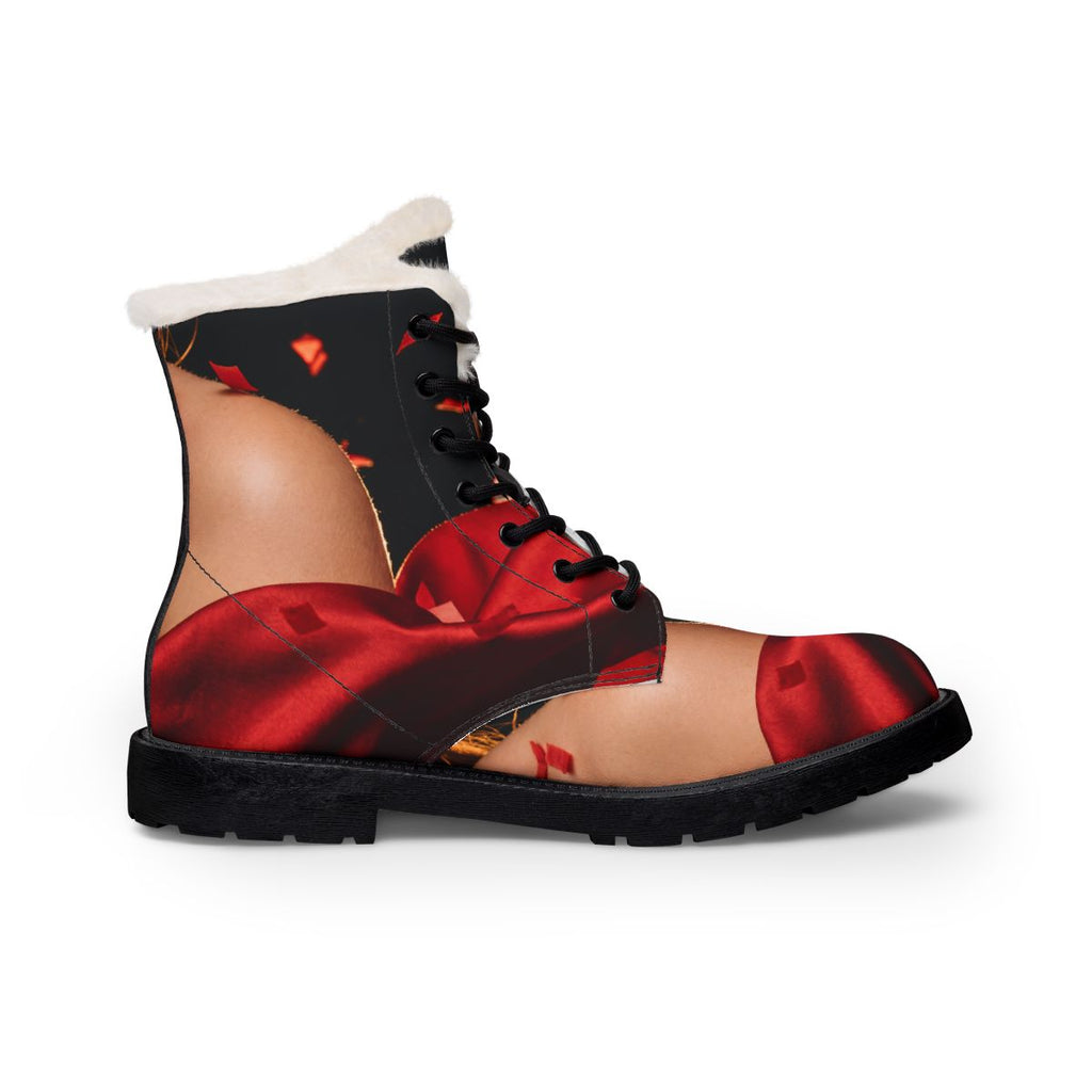 Crimson Silk Men's Fur and Leather Boots