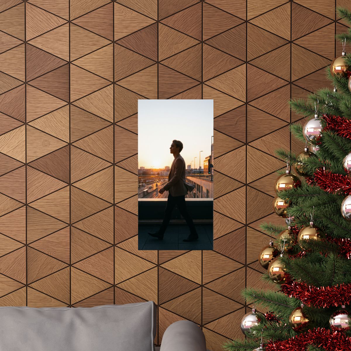 Matte Vertical Poster - Golden Hour Walk (8×10 & 36×54) |...