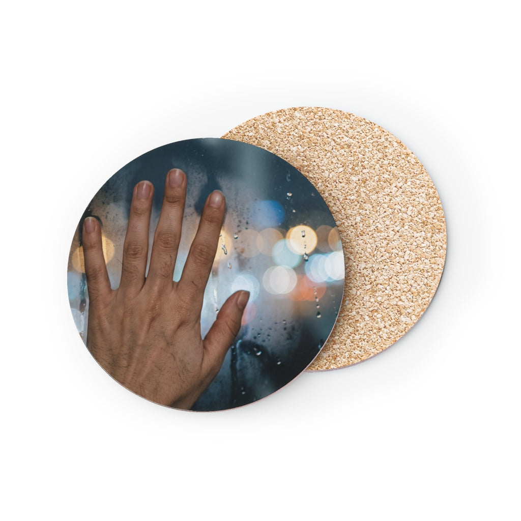 Rainy City Window Art Drink Coasters