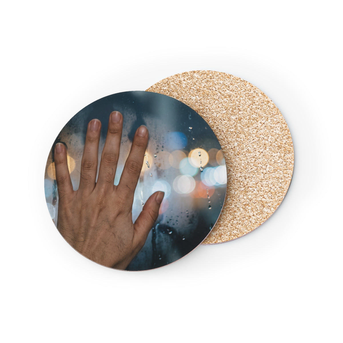 Rainy City Window Art Drink Coasters