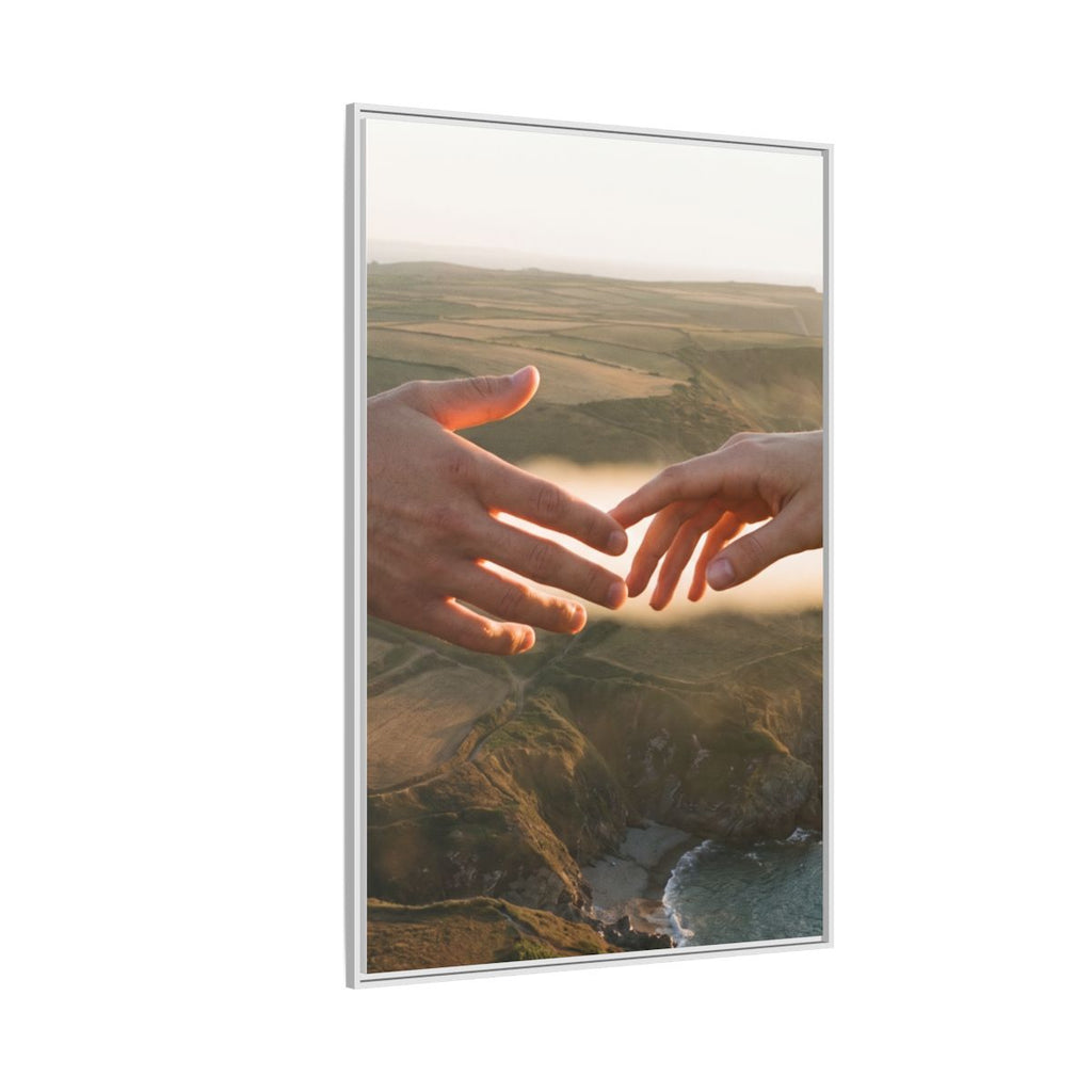 Matte Canvas, Framed - The Infinite Touch | Ethereal Coastal...