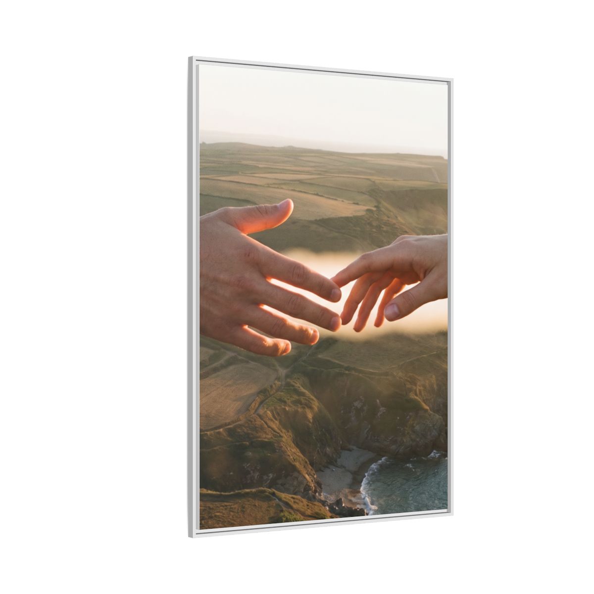 Matte Canvas, Framed - The Infinite Touch | Ethereal Coastal...