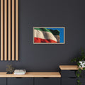 Framed Canvas Art - Distressed Flag — Natural / 1.25"