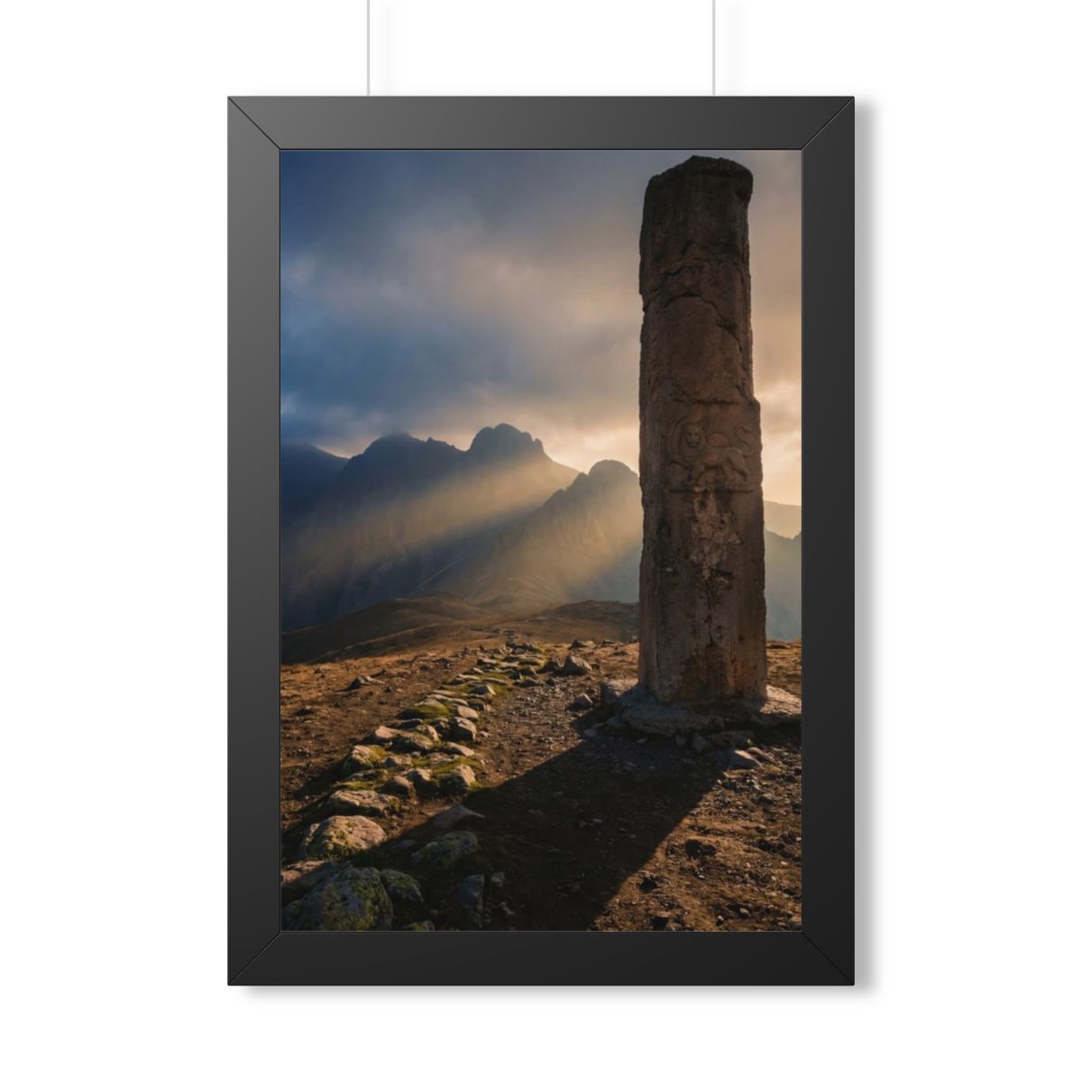 Framed Vertical Poster - Mystic Monolith Ancient Persian......