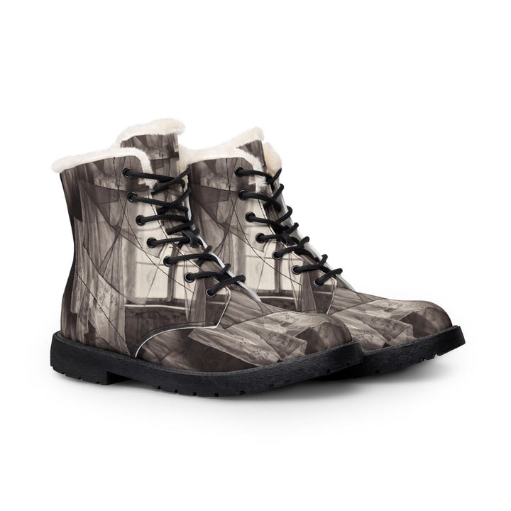 Men's Fur and Leather Boots - Veiled Manor