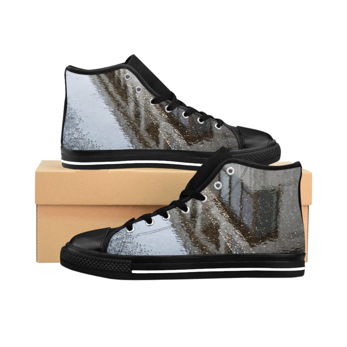 Women's Classic Sneakers with Urban Puddle Art