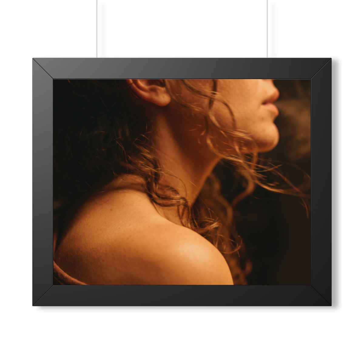 Framed Horizontal Poster - Golden Hour Silhouette Art —... |...