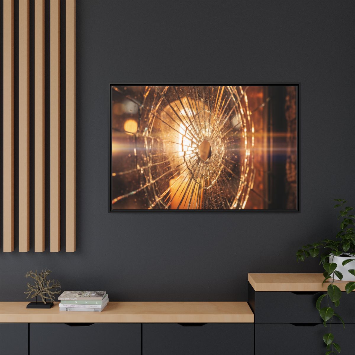 Framed Matte Canvas - Amber Glow — Black / 1.25"
