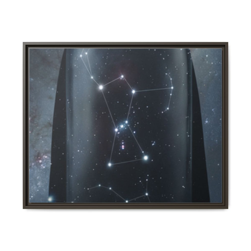 Framed Matte Canvas - Cosmic Sentinel — Espresso / 1.25" (10×8, 12×9, 14×11, 16×12, 20×10, 18×12, 20×16, 24×16, 24×18, 36×12, 24×20, 32×16, 30×20, 30×24, 32×24, 48×16, 36×24, 48×24, 40×30, 60×20, 48×32, 60×30 & 60×40)