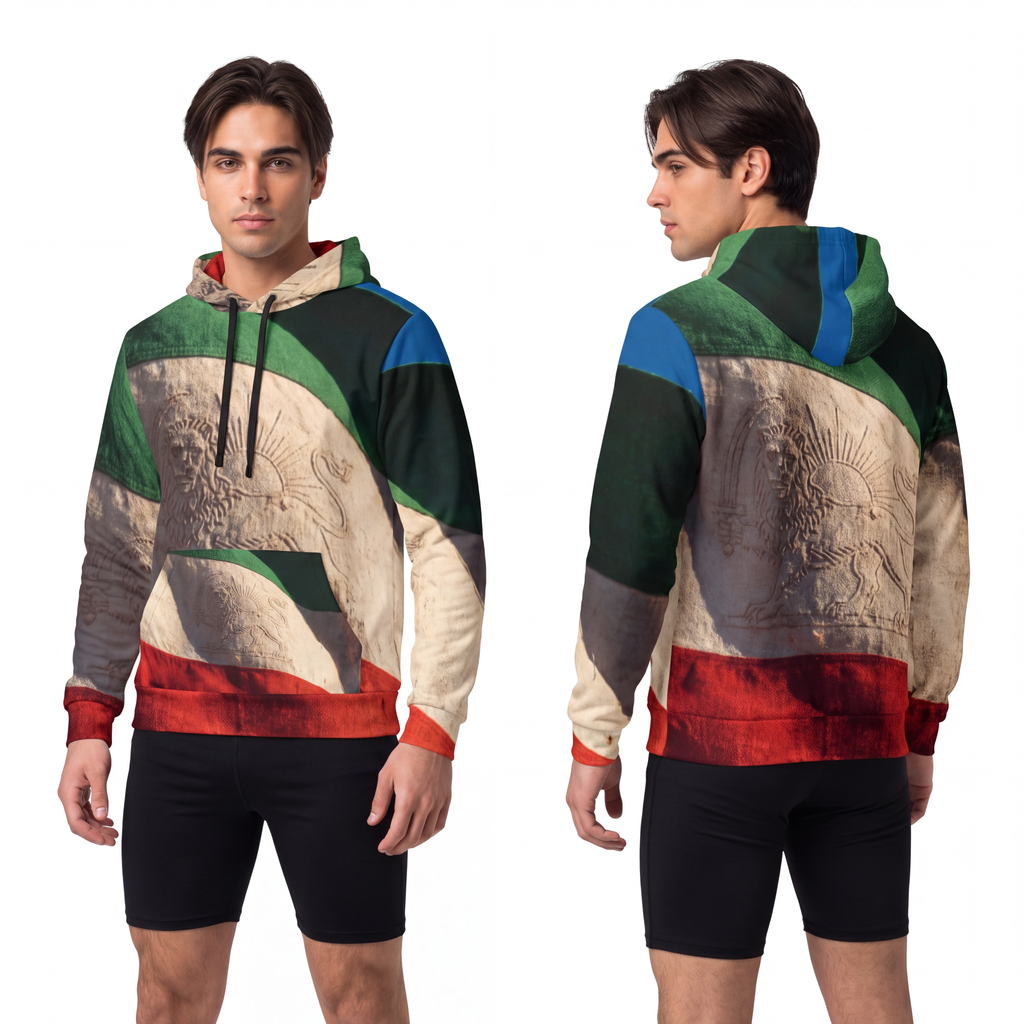 Men's Athletic Hoodie - Vintage Lion & Sun Sport Hoodie |...