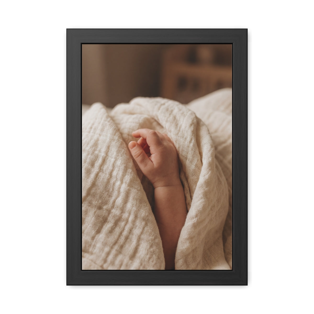 Framed Poster - Tender Newborn Hand (8×12, 9×11, 11×14... |...