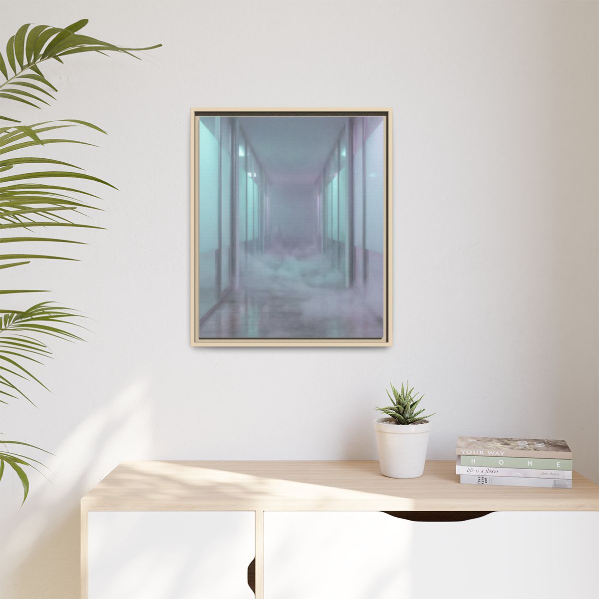 Matte Canvas, Framed - Liminal Corridor Fog Art Print —... |...