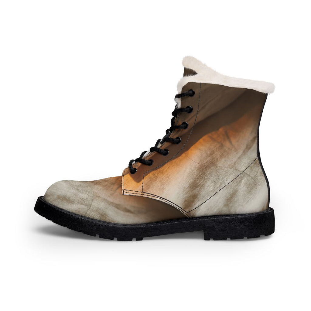 Men's Fur and Leather Boots - Sunlit Linen | Echovira...