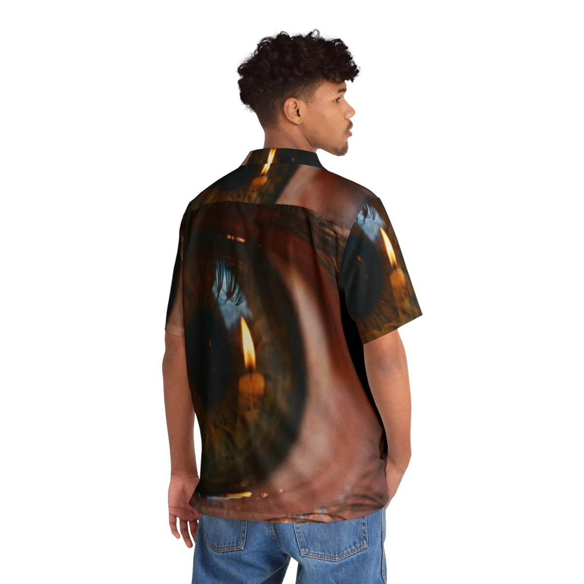 Men's Hawaiian Shirt - Amber Iris Reflection Fine Art Print...