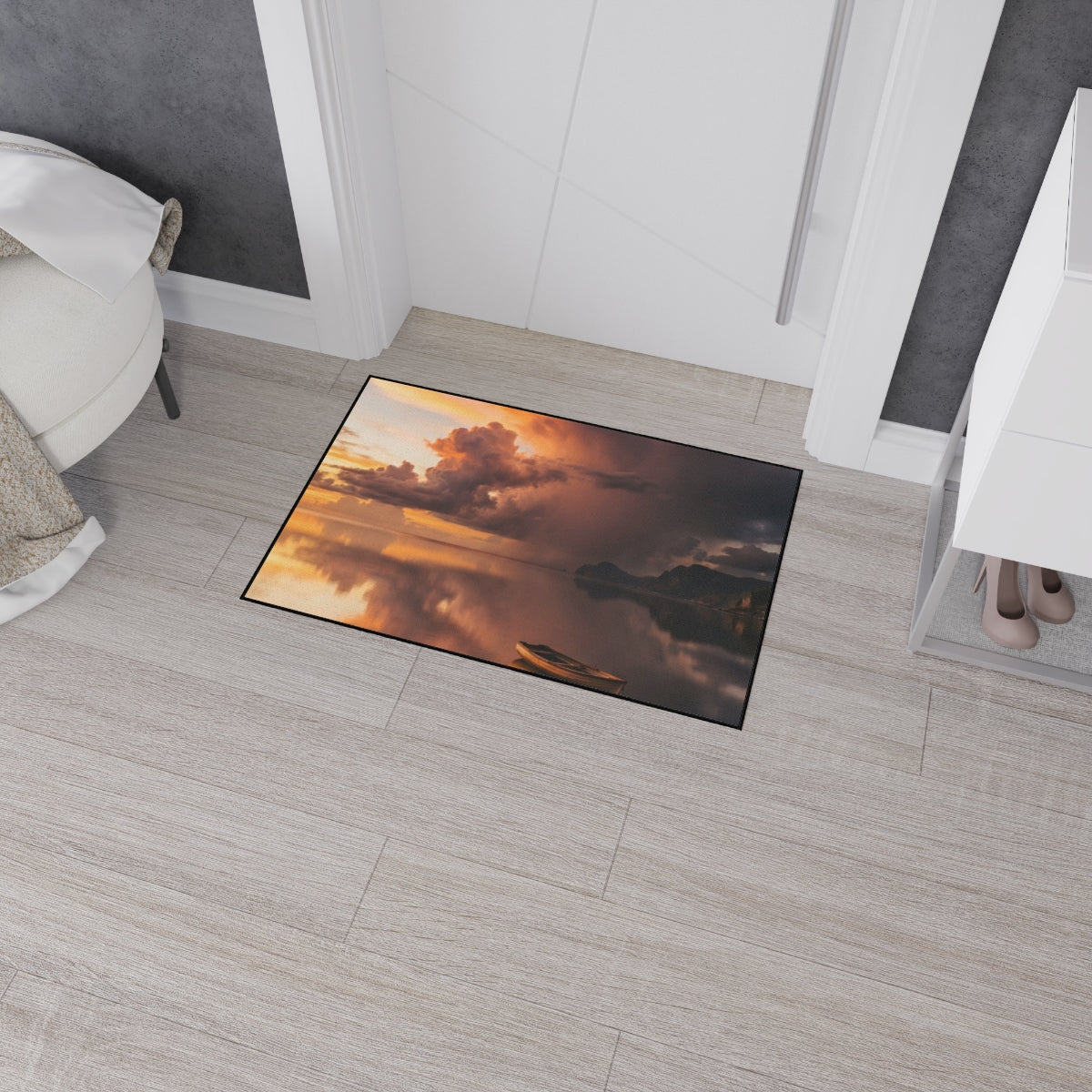 Heavy Duty Floor Mat - Golden Hour Serene Entry | Echovira...