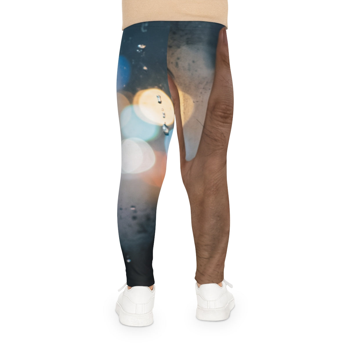 Kids Leggings with Rainy Nocturnal City Art