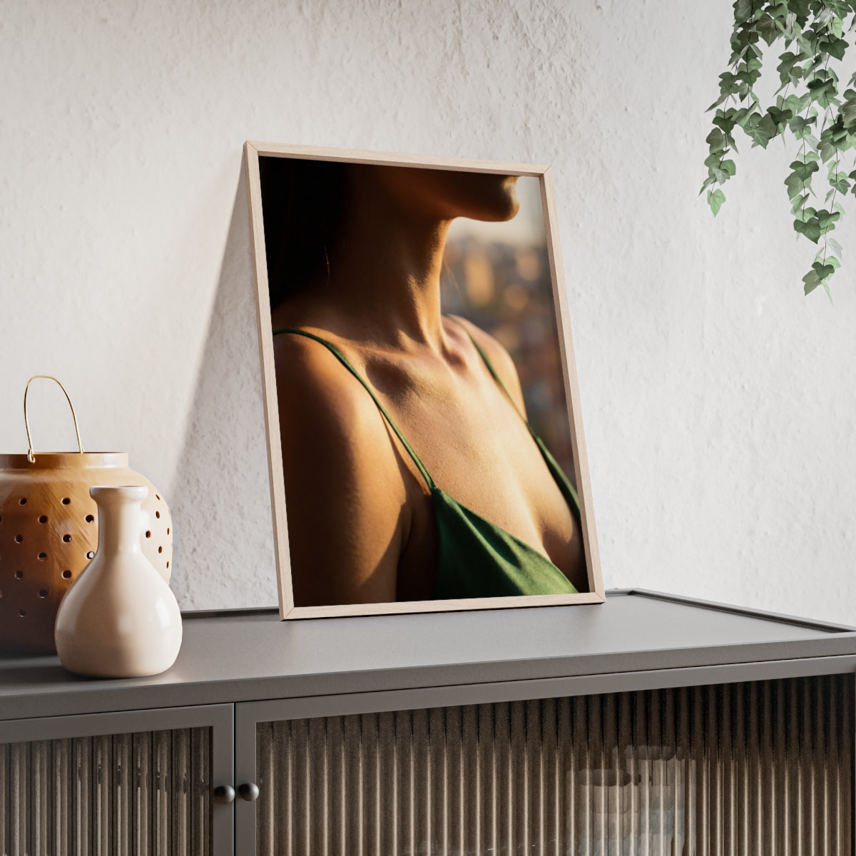 Poster with Wooden Frame - Sunlit Portrait